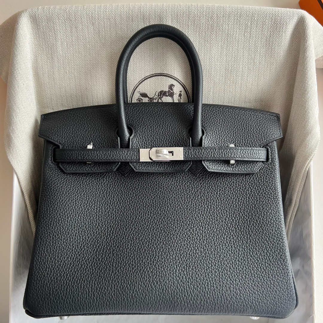 愛馬仕鉑金包經典款顏色 Hermès Birkin 25 Togo Leather Noir 黑色銀色五金