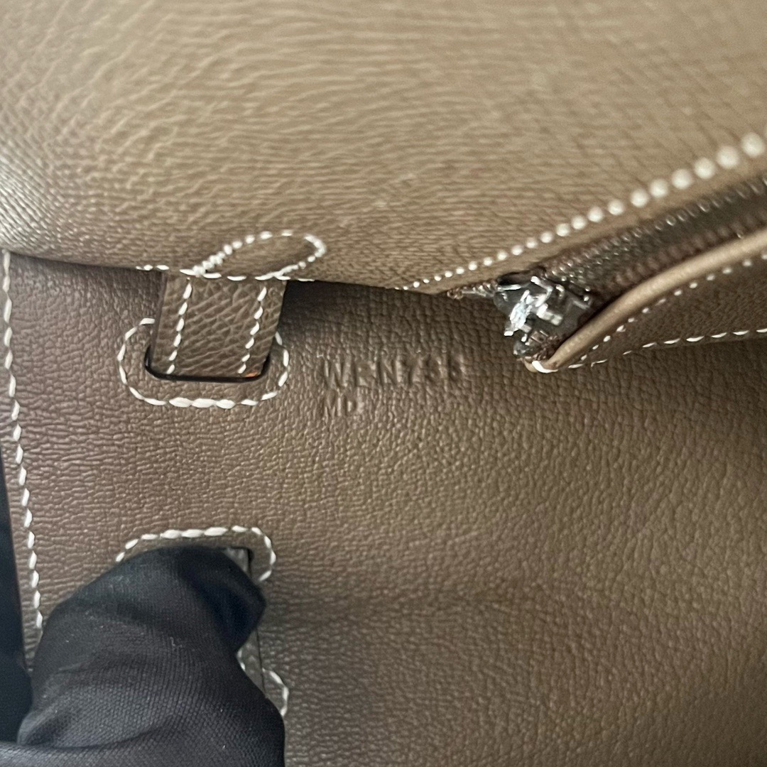 愛馬仕凱莉包正品Hermès Kelly 25 Epsom Leather CK18 Etoupe大象灰銀色五金