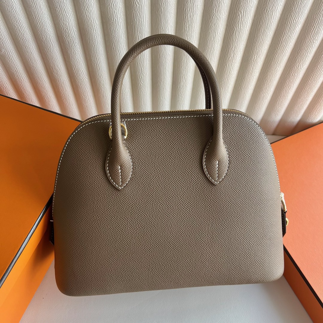 愛馬仕保齡球包25價格 Hermès Bolide 25 Epsom Etoupe大象灰 金色五金