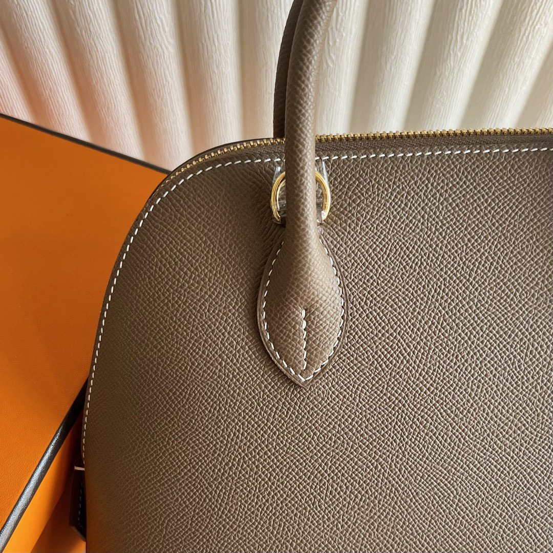愛馬仕保齡球包25價格 Hermès Bolide 25 Epsom Etoupe大象灰 金色五金