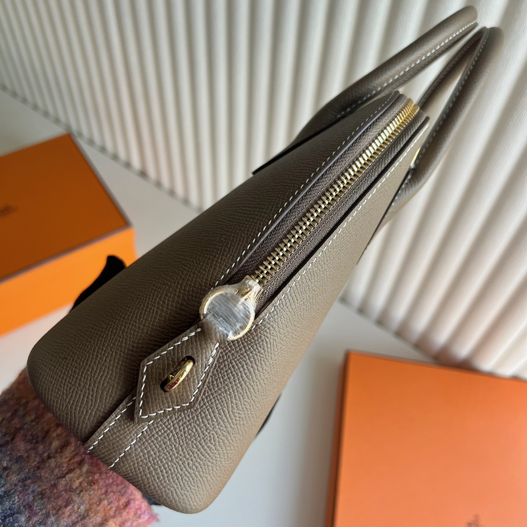愛馬仕保齡球包25價格 Hermès Bolide 25 Epsom Etoupe大象灰 金色五金
