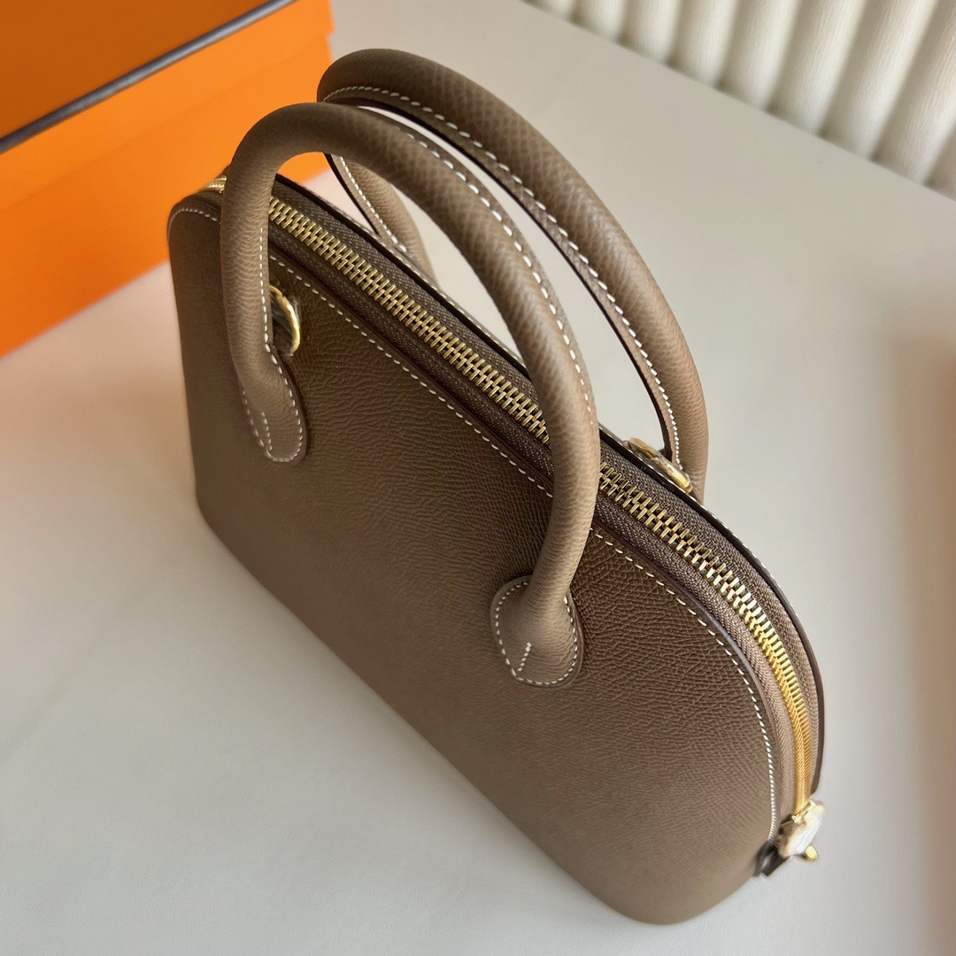 愛馬仕保齡球包25價格 Hermès Bolide 25 Epsom Etoupe大象灰 金色五金