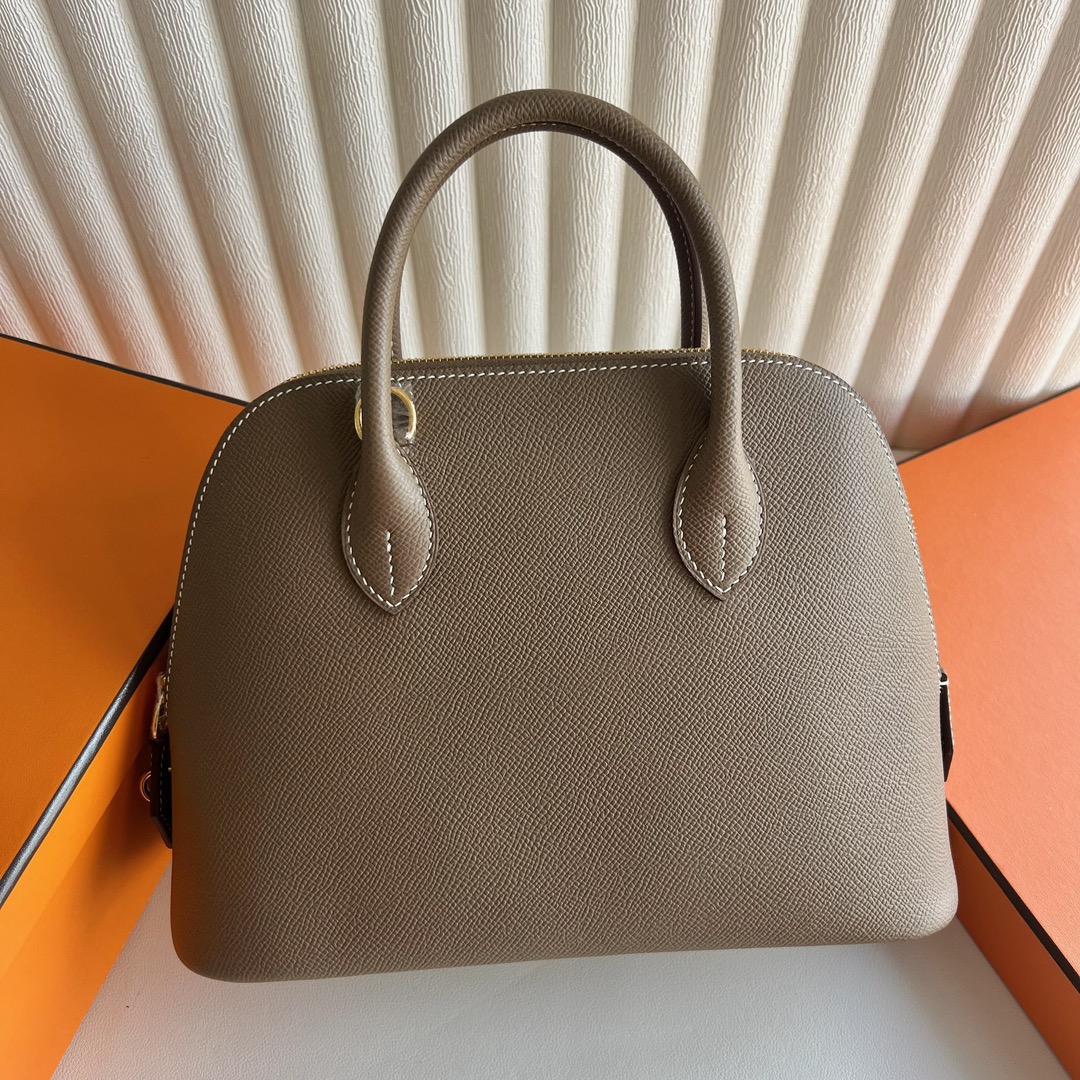愛馬仕保齡球包25價格 Hermès Bolide 25 Epsom Etoupe大象灰 金色五金