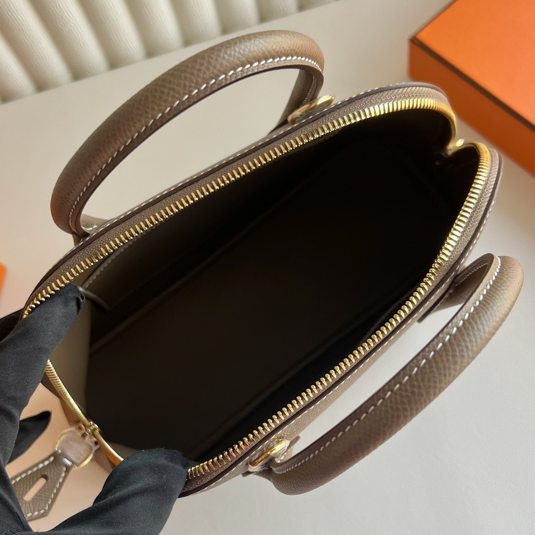 愛馬仕保齡球包25價格 Hermès Bolide 25 Epsom Etoupe大象灰 金色五金