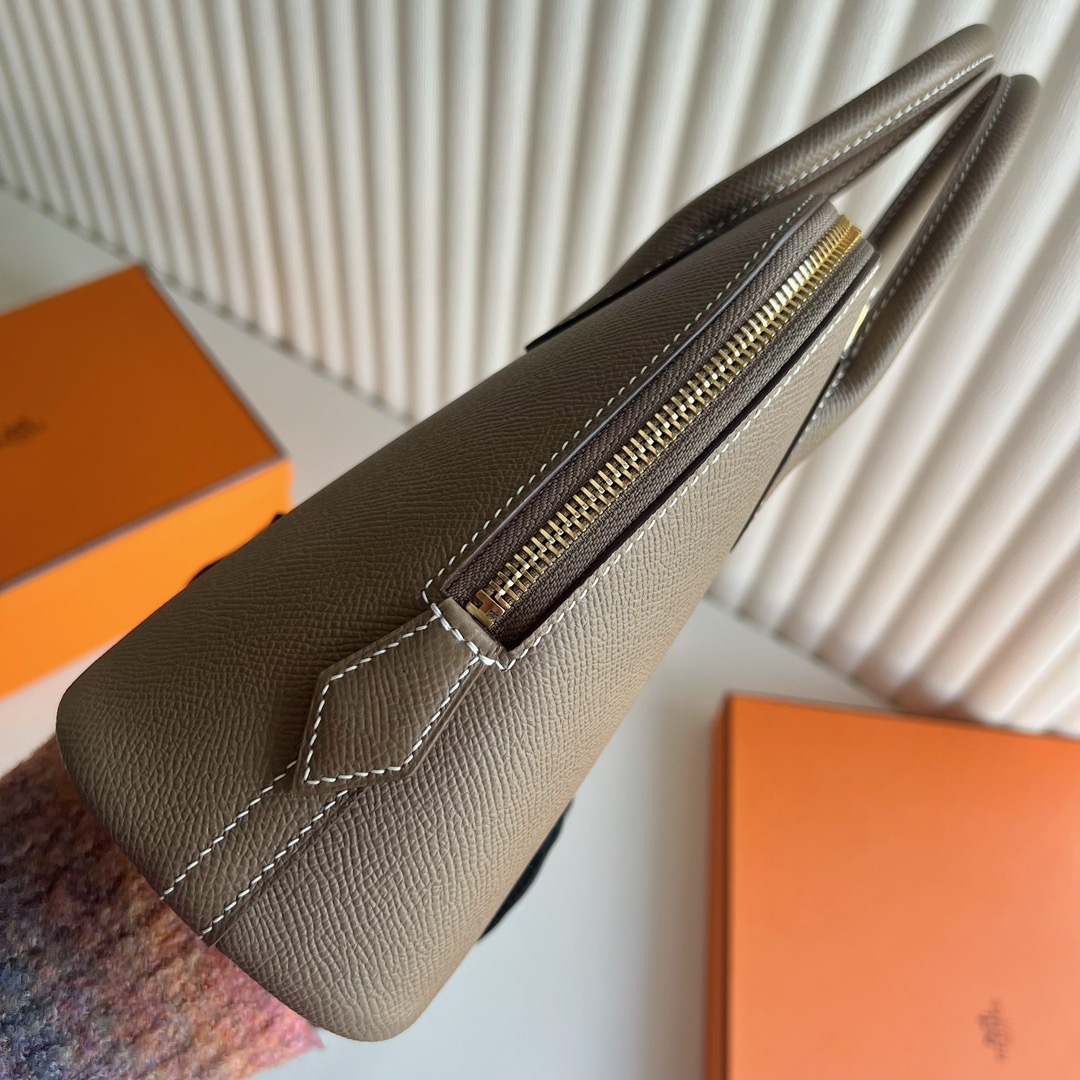 愛馬仕保齡球包25價格 Hermès Bolide 25 Epsom Etoupe大象灰 金色五金