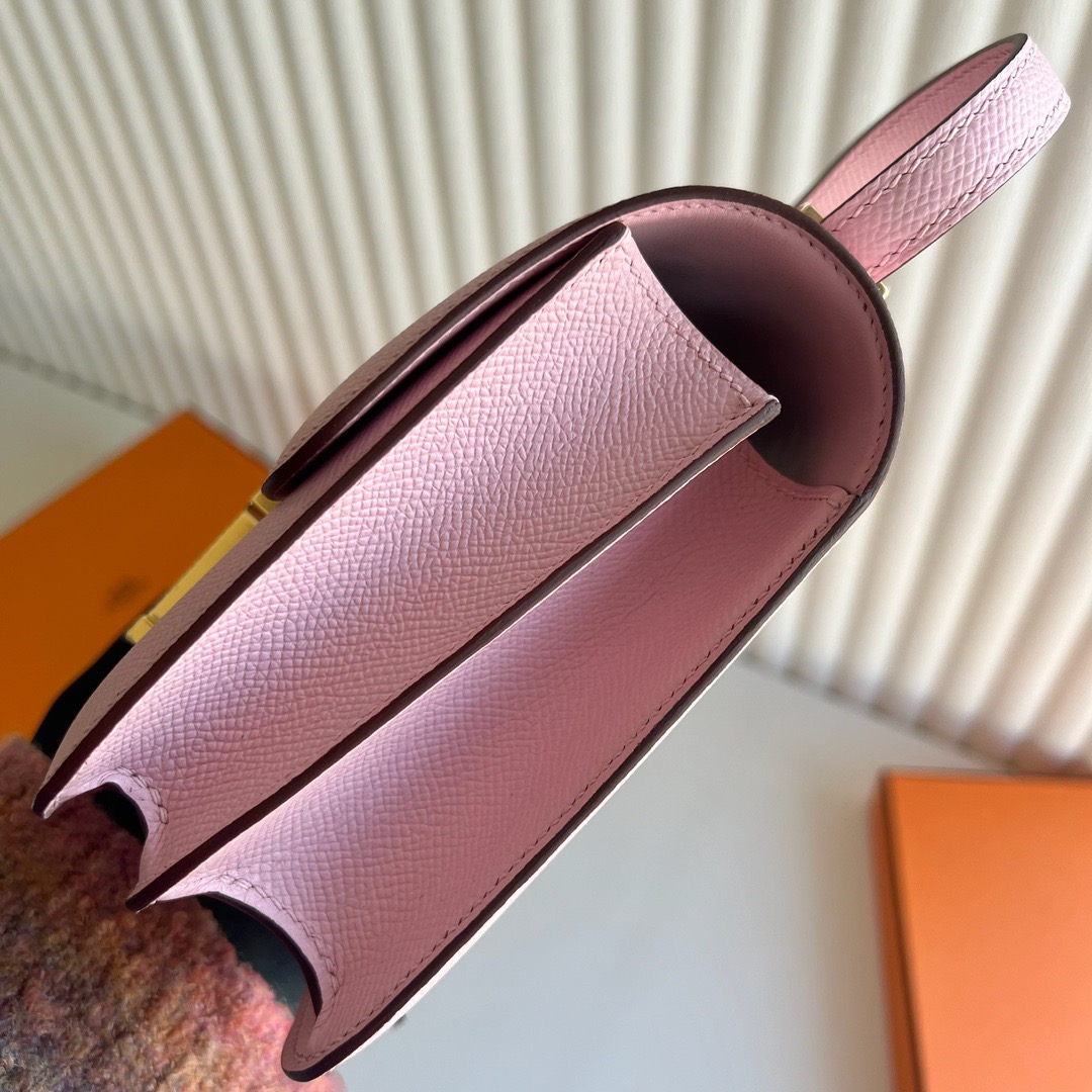 愛馬仕空姐包哪個顏色好看 Hermès Constance 18 Epsom 3Q Rose Sakura 新粉色櫻花粉金色五金