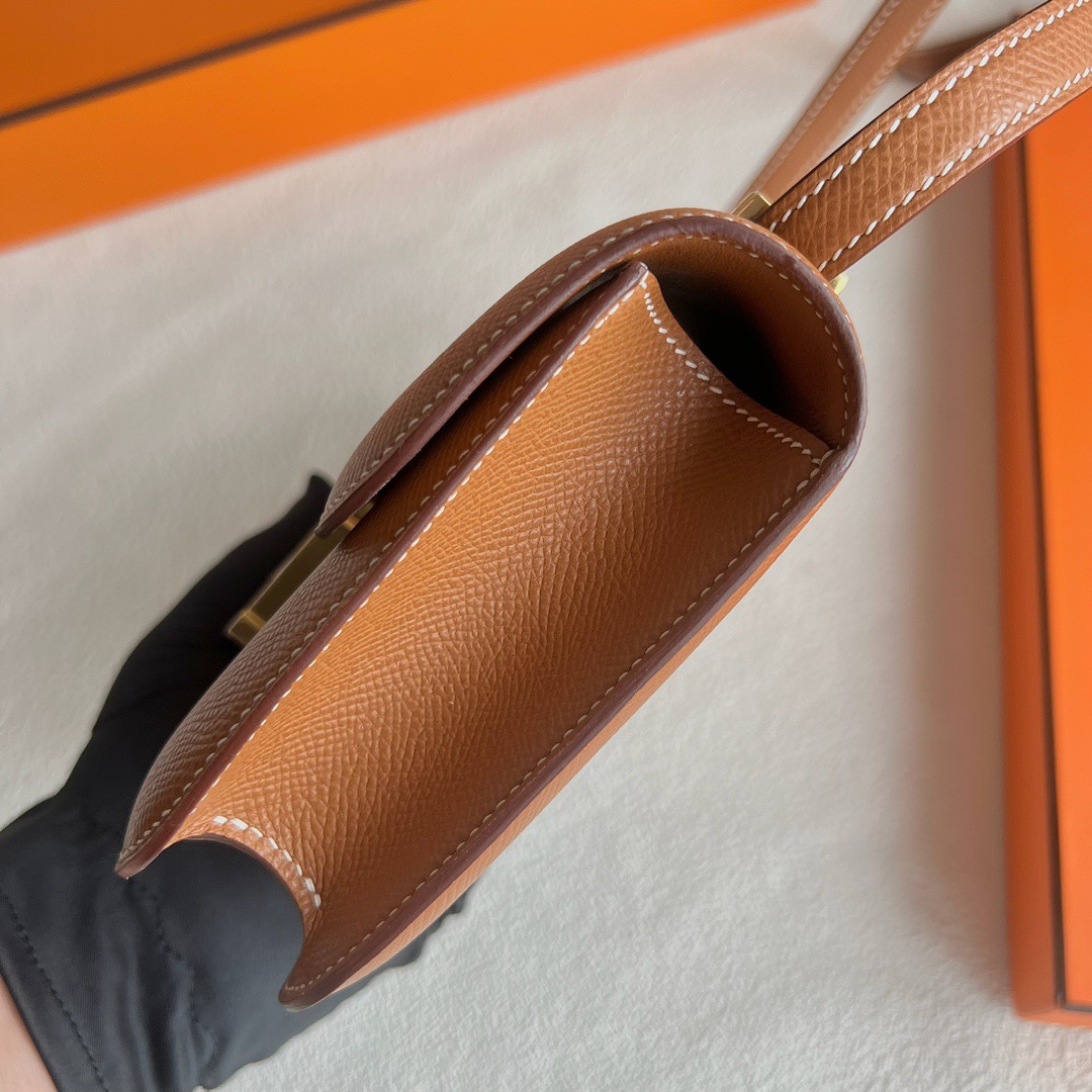 愛馬仕經典款女包 Hermès Constance Elan Mirror Style Epsom Gold 金棕色 金色五金