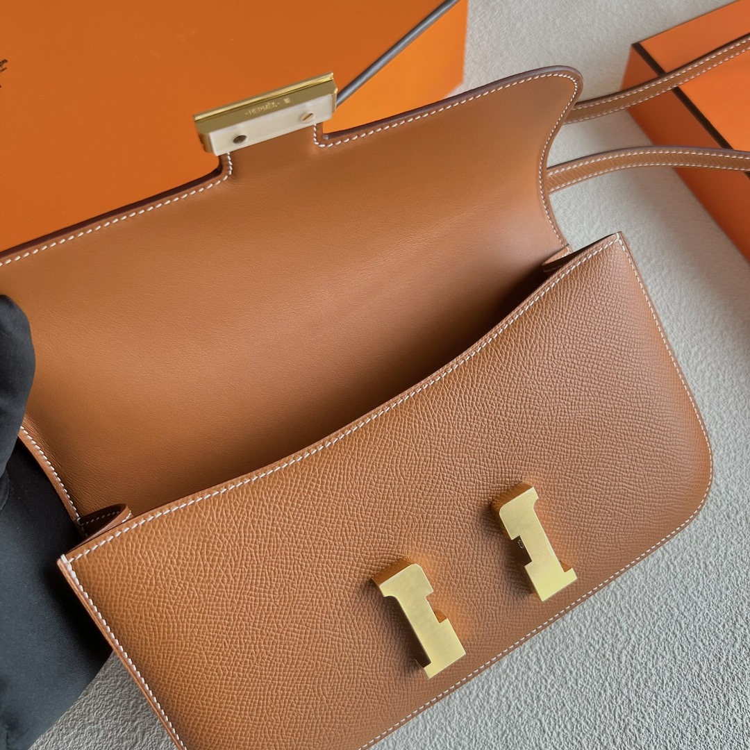 愛馬仕經典款女包 Hermès Constance Elan Mirror Style Epsom Gold 金棕色 金色五金