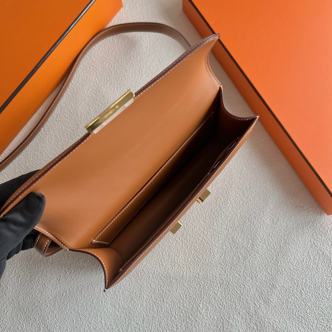 愛馬仕經典款女包 Hermès Constance Elan Mirror Style Epsom Gold 金棕色 金色五金