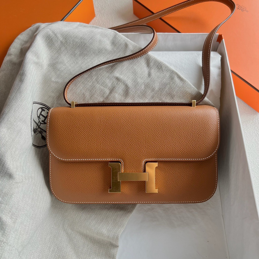 愛馬仕經典款女包 Hermès Constance Elan Mirror Style Epsom Gold 金棕色 金色五金
