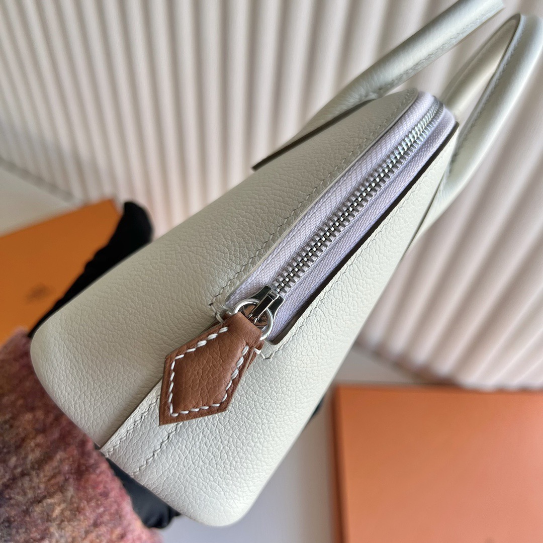 愛馬仕香港網站地址 Hermès Special Order 1923 Mini Bolide Evercolor 0T mushroom蘑菇白金棕色夢幻粉紫