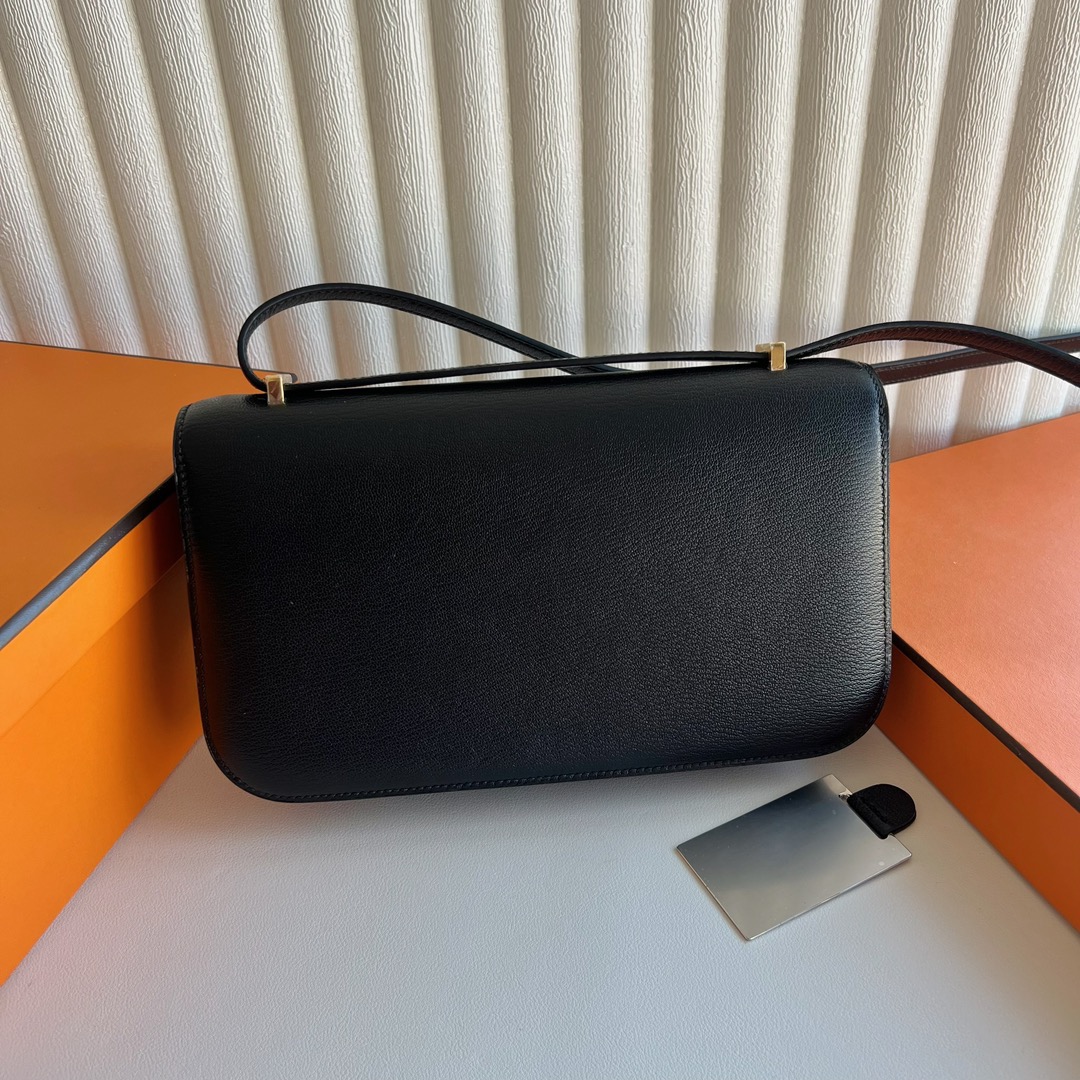 愛馬仕女包價格與圖片 Hermès Constance Elan 山羊皮Chever Noir黑色金色五金