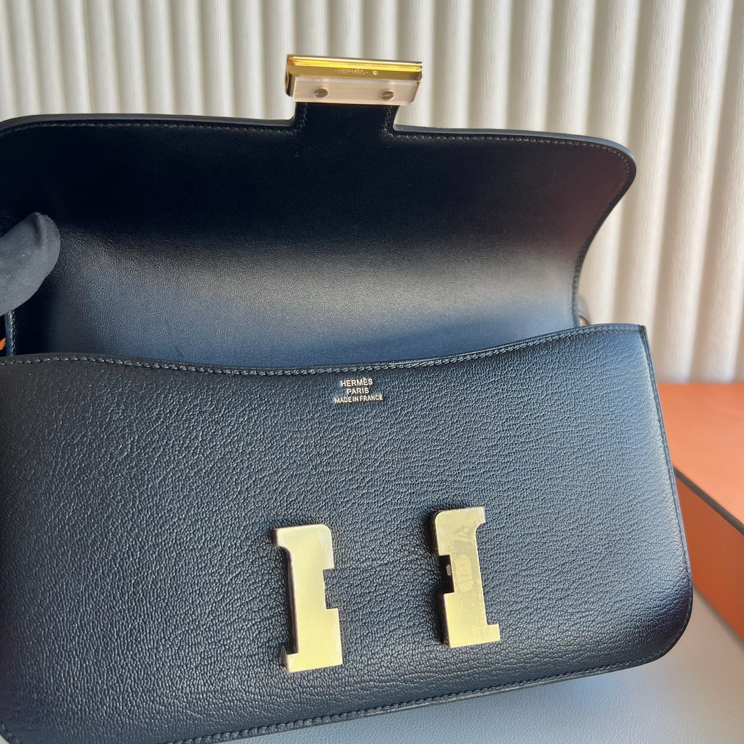 愛馬仕女包價格與圖片 Hermès Constance Elan 山羊皮Chever Noir黑色金色五金