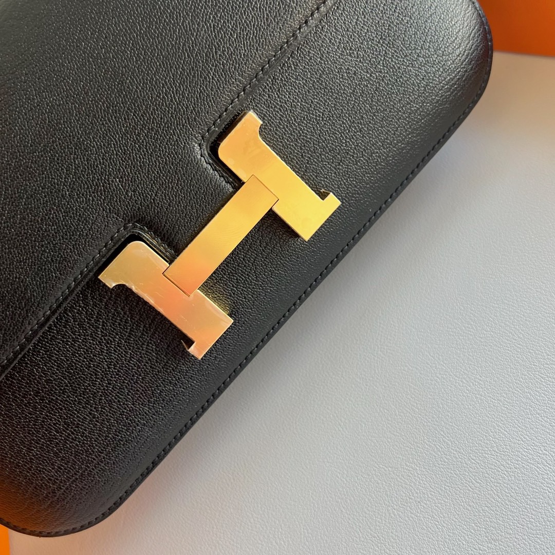 愛馬仕女包價格與圖片 Hermès Constance Elan 山羊皮Chever Noir黑色金色五金
