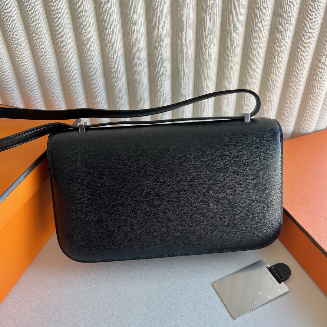 愛馬仕奢侈品牌包包 Hermès Constance Elan Mirror Style Chever 黑色銀色五金