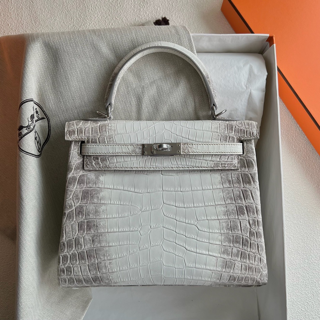 愛馬仕喜馬拉雅凱莉包包圖片 Hermès Kelly 25 Blanc Himalayan Crocodylus Niloticus