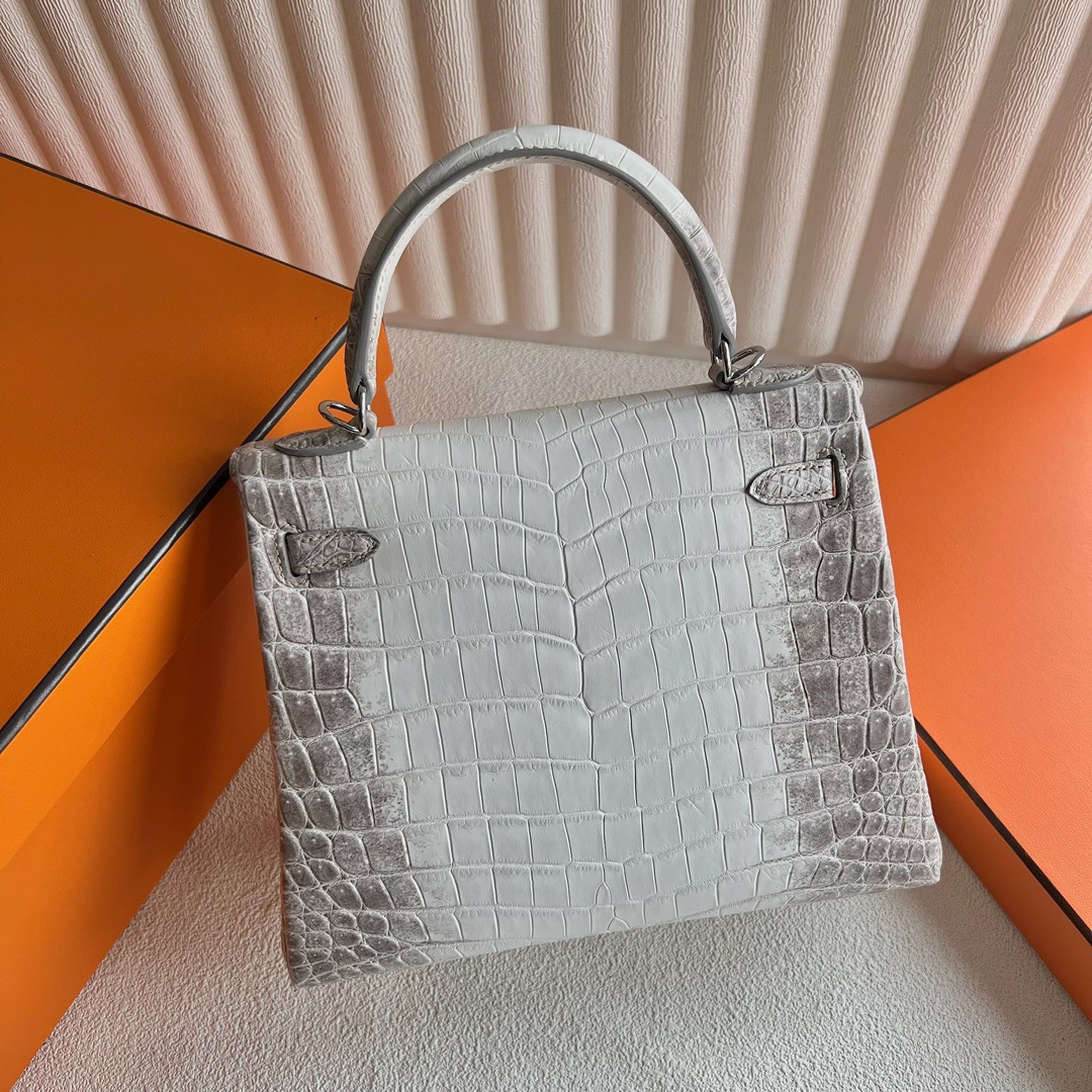 愛馬仕喜馬拉雅凱莉包包圖片 Hermès Kelly 25 Blanc Himalayan Crocodylus Niloticus