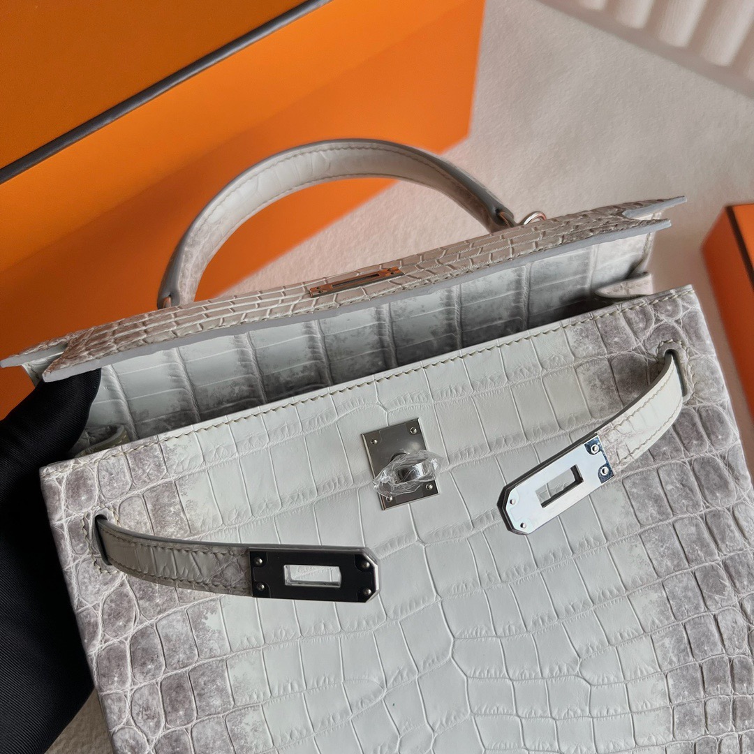 愛馬仕喜馬拉雅凱莉包包圖片 Hermès Kelly 25 Blanc Himalayan Crocodylus Niloticus