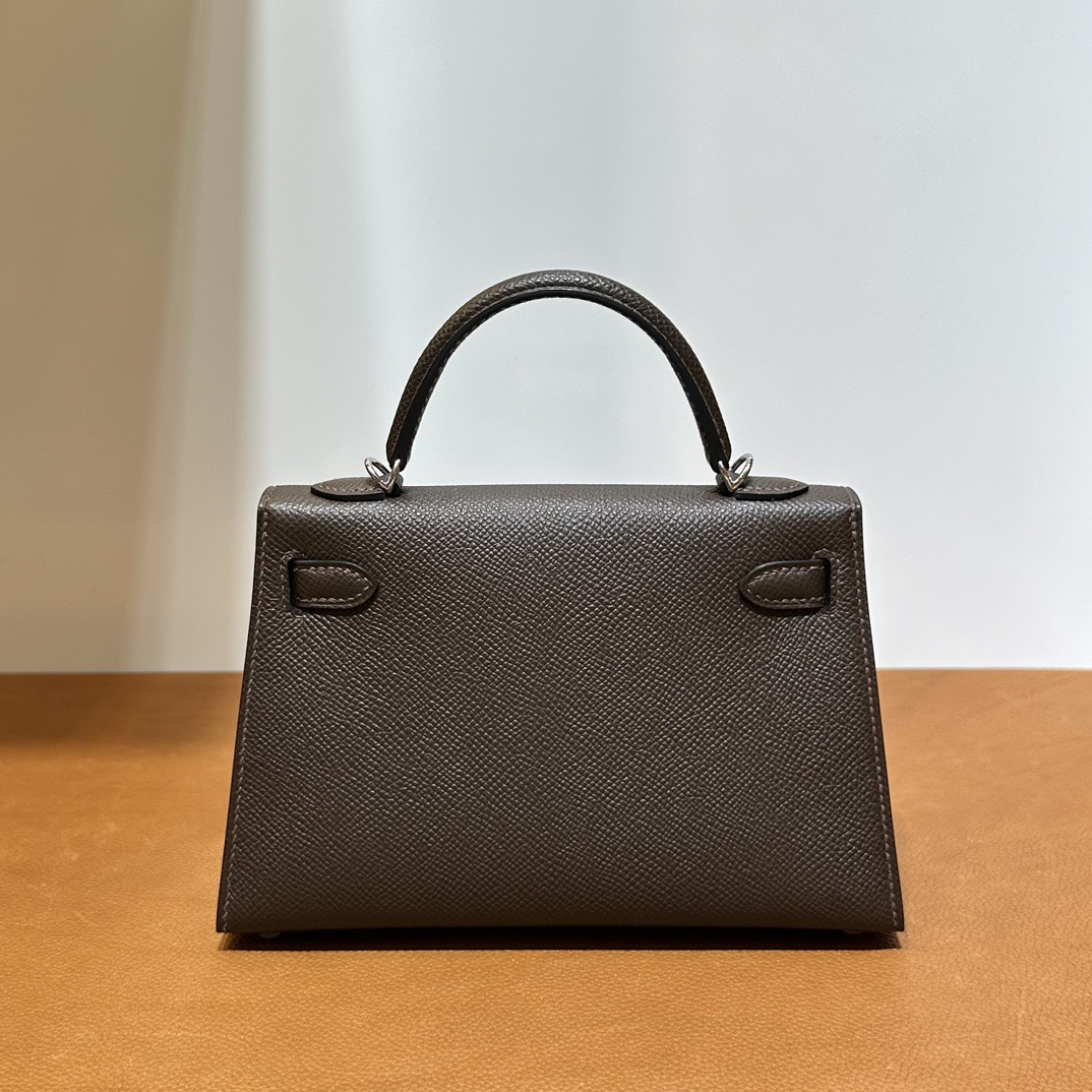 愛馬仕包包香港官網入口 Hermès Kelly Mini Sellier Epsom Leather Ecorce果皮色 樹皮色銀色五金
