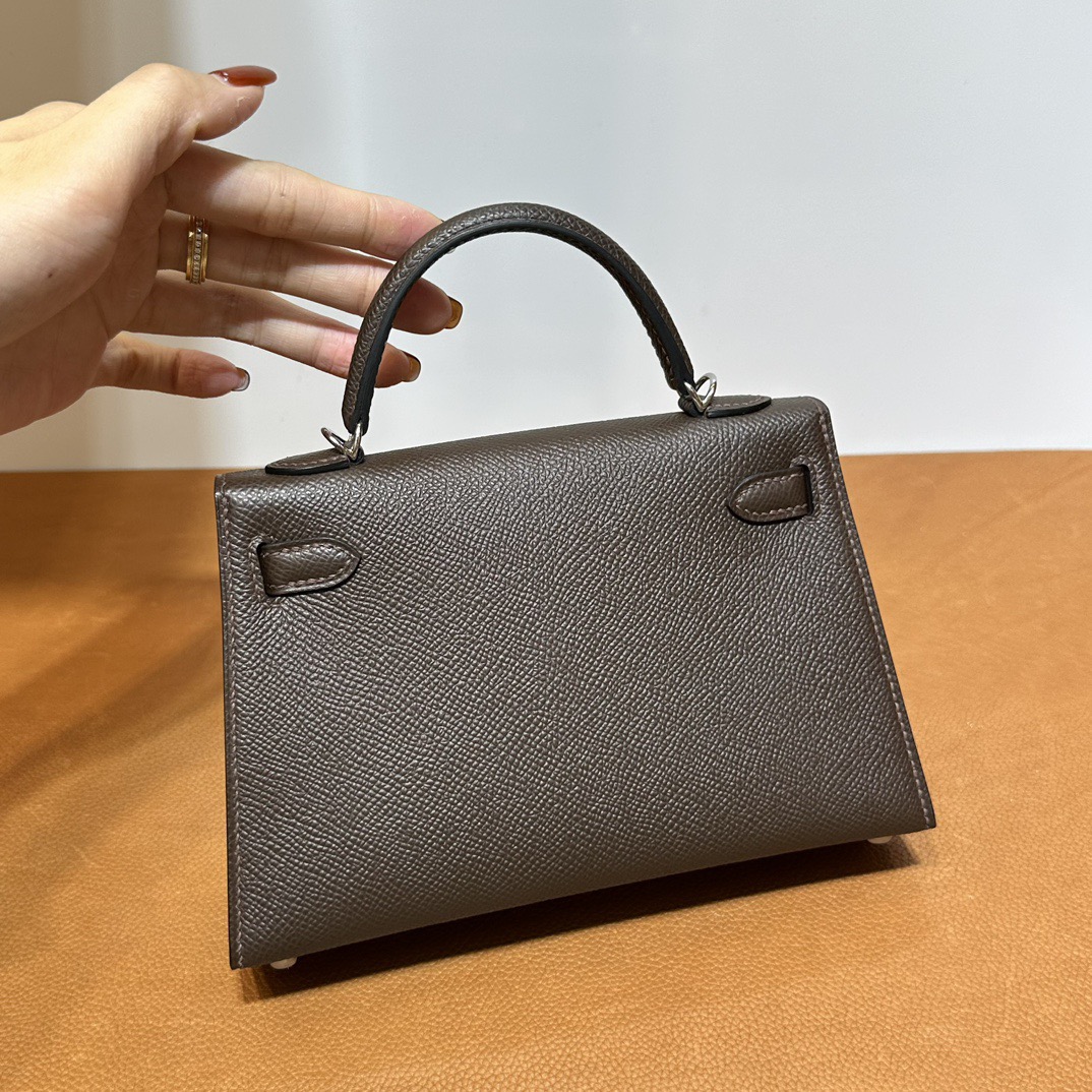 愛馬仕包包香港官網入口 Hermès Kelly Mini Sellier Epsom Leather Ecorce果皮色 樹皮色銀色五金