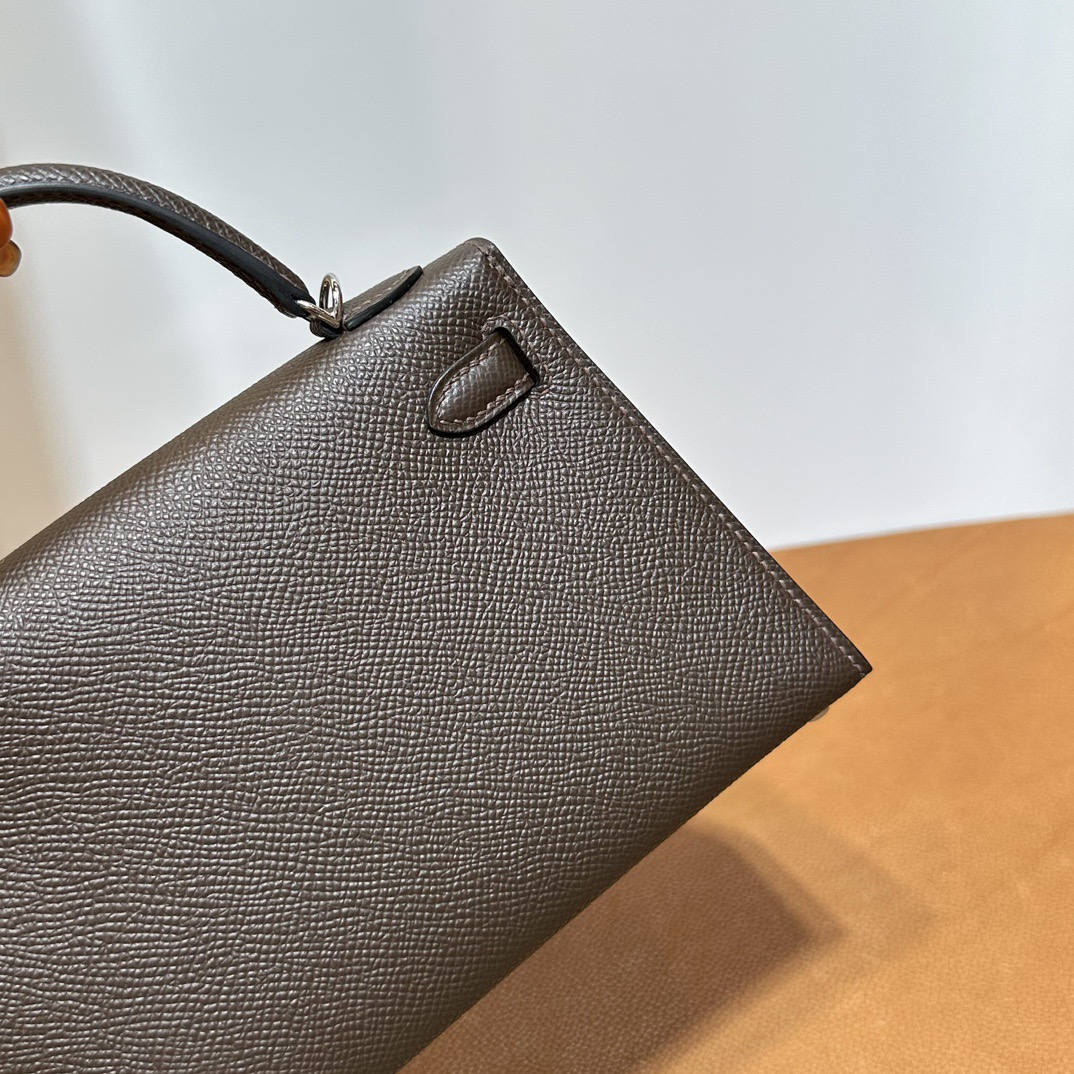 愛馬仕包包香港官網入口 Hermès Kelly Mini Sellier Epsom Leather Ecorce果皮色 樹皮色銀色五金