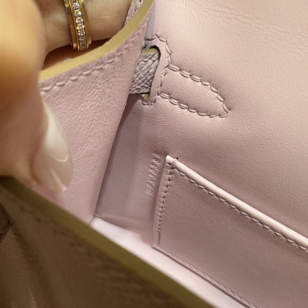 愛馬仕迷你凱莉女包多少錢 Hermès Kelly Mini Sellier 19 Epsom Mauve Pale夢幻粉紫銀色五金