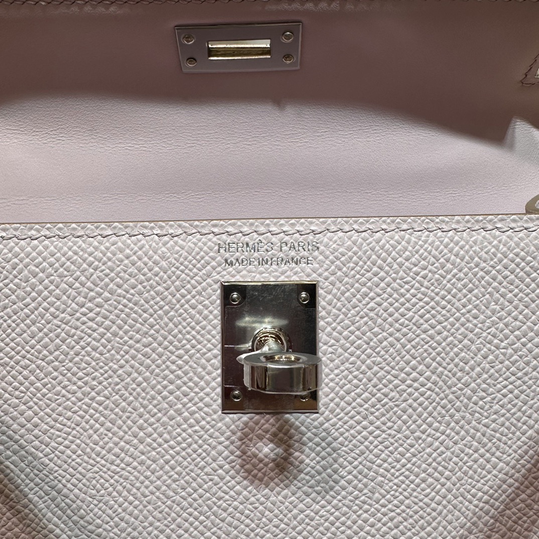 愛馬仕迷你凱莉女包多少錢 Hermès Kelly Mini Sellier 19 Epsom Mauve Pale夢幻粉紫銀色五金