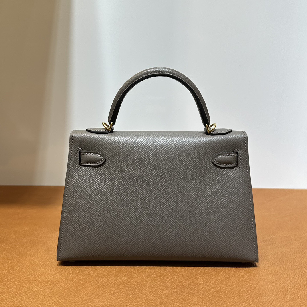 愛馬仕凱莉迷你包價格 Hermès Kelly Mini Sellier 19 Epsom 顏色8F Etain錫器灰金色五金