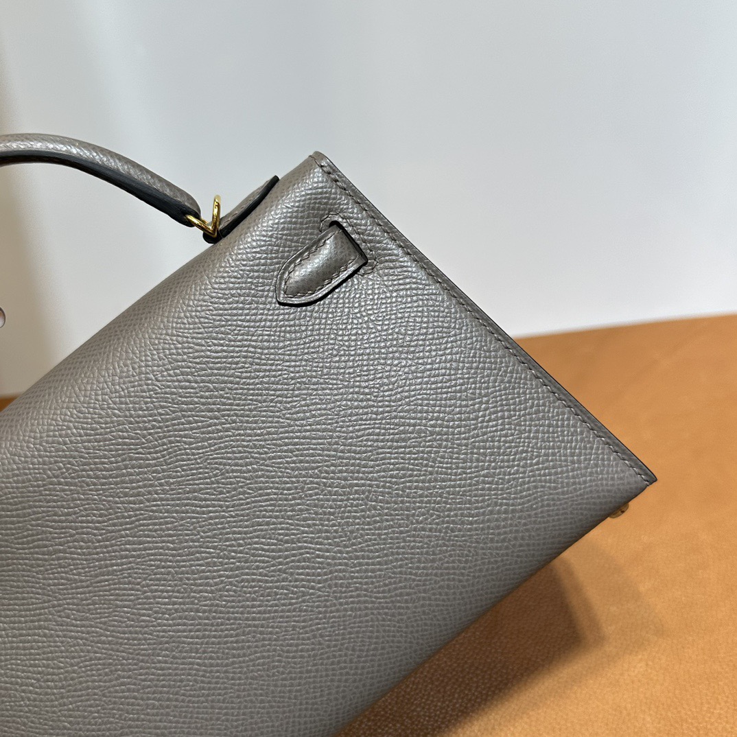愛馬仕凱莉迷你包價格 Hermès Kelly Mini Sellier 19 Epsom 顏色8F Etain錫器灰金色五金