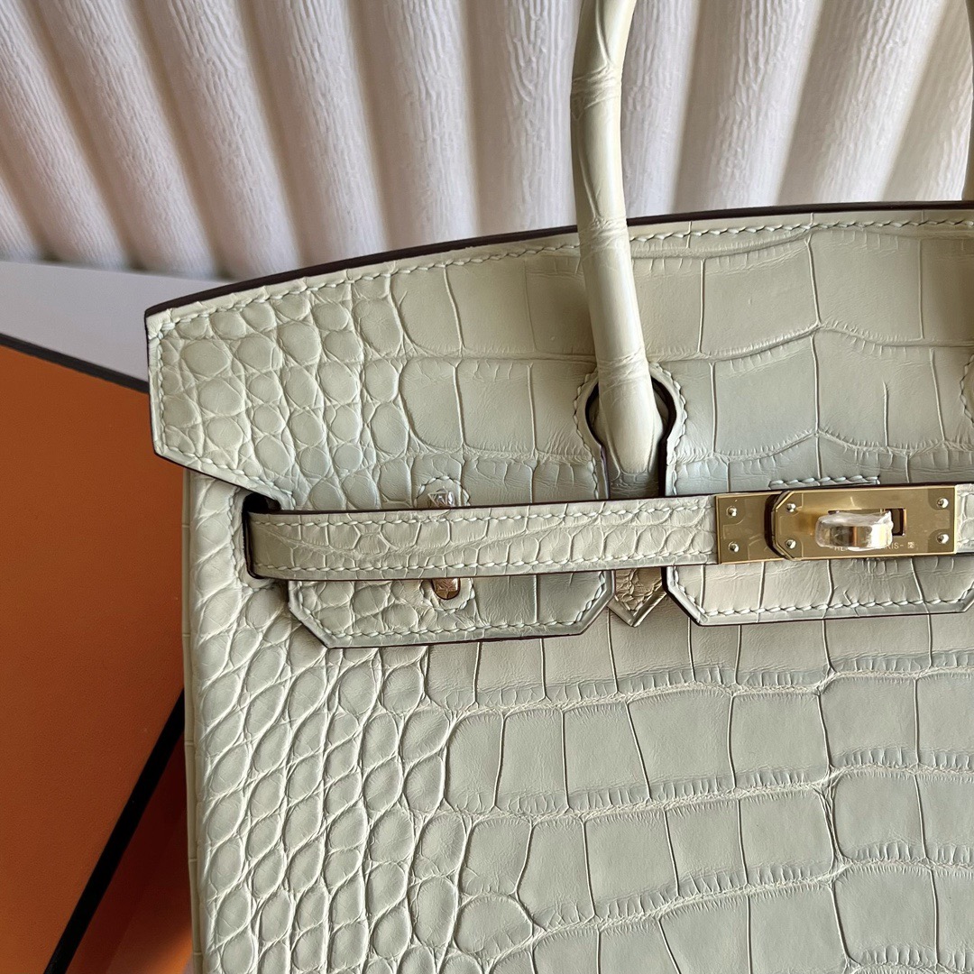 愛馬仕鉑金包25寸專櫃價格 Hermès Birkin 25 霧面美洲鱷魚皮Y1 Vanille 香草色 金色五金