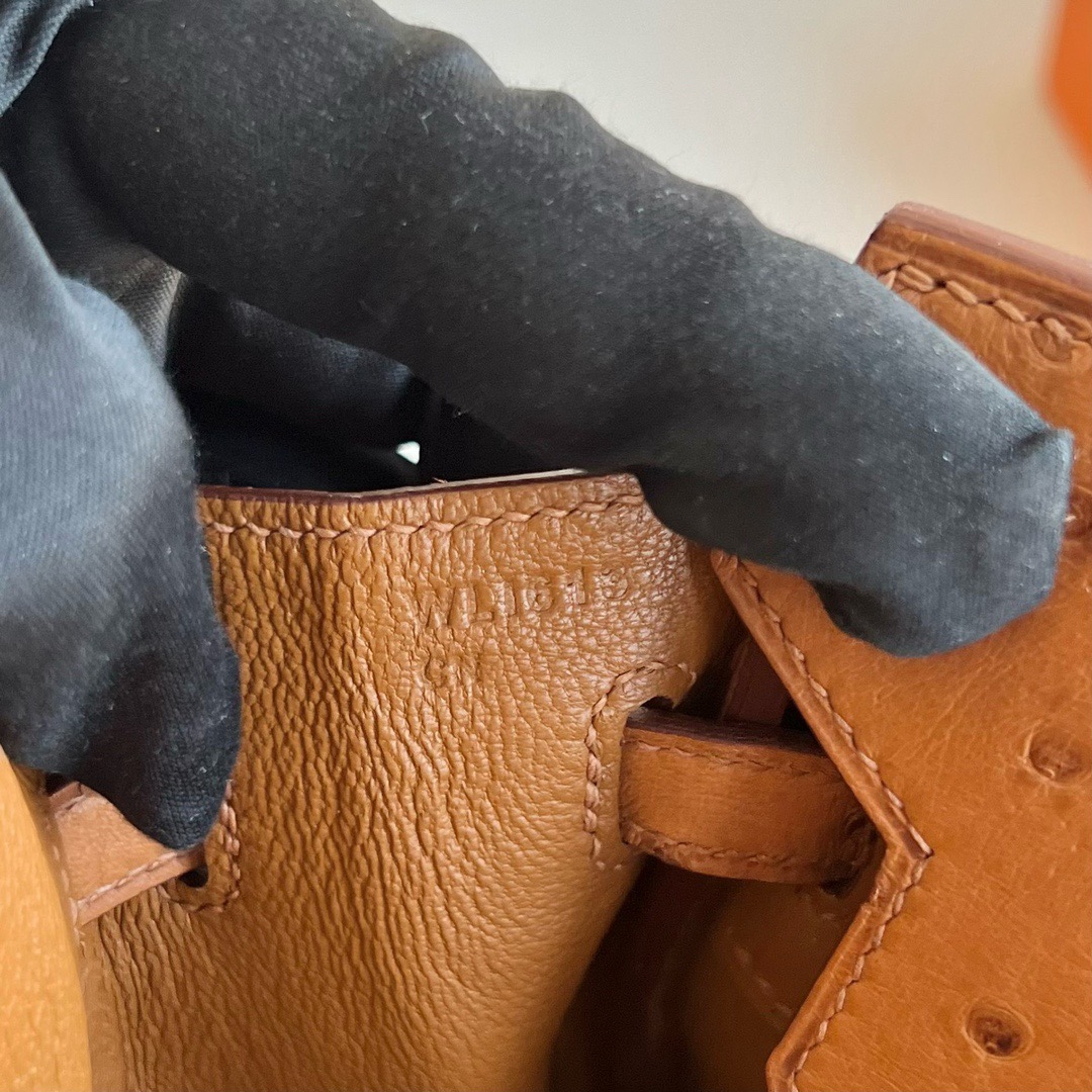 愛馬仕鉑金包尺寸怎麼選 Hermès Birkin 25 Ostrich 顏色金棕色金色五金
