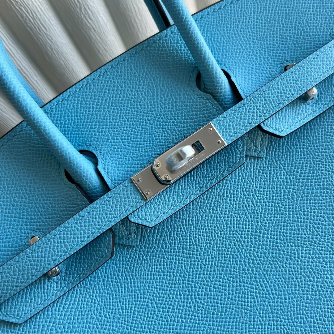 愛馬仕鉑金包尺寸是多少 Hermès Birkin 25 Sellier Epsom Céleste天藍色 糖果藍銀色五金
