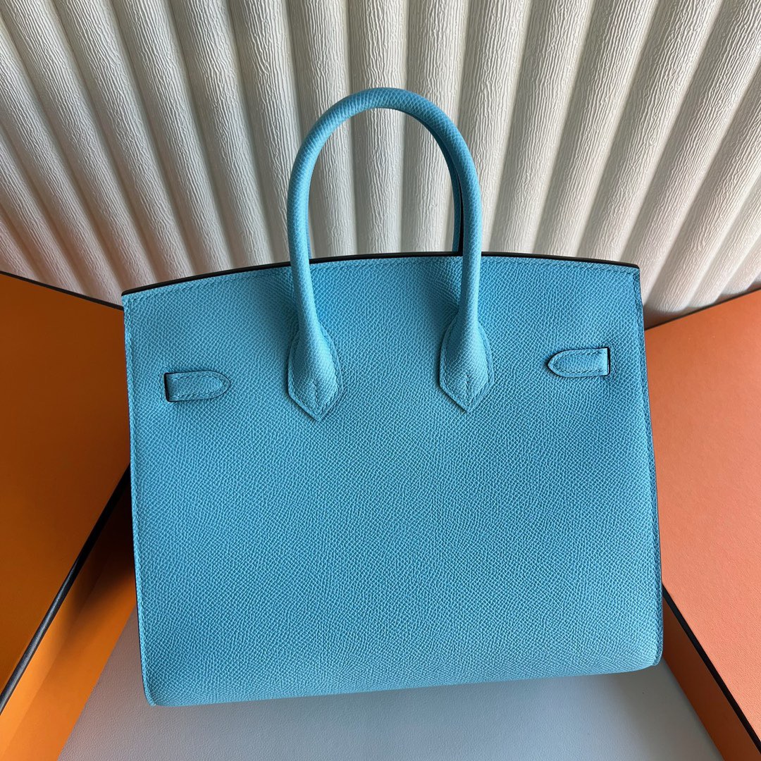愛馬仕鉑金包尺寸是多少 Hermès Birkin 25 Sellier Epsom Céleste天藍色 糖果藍銀色五金