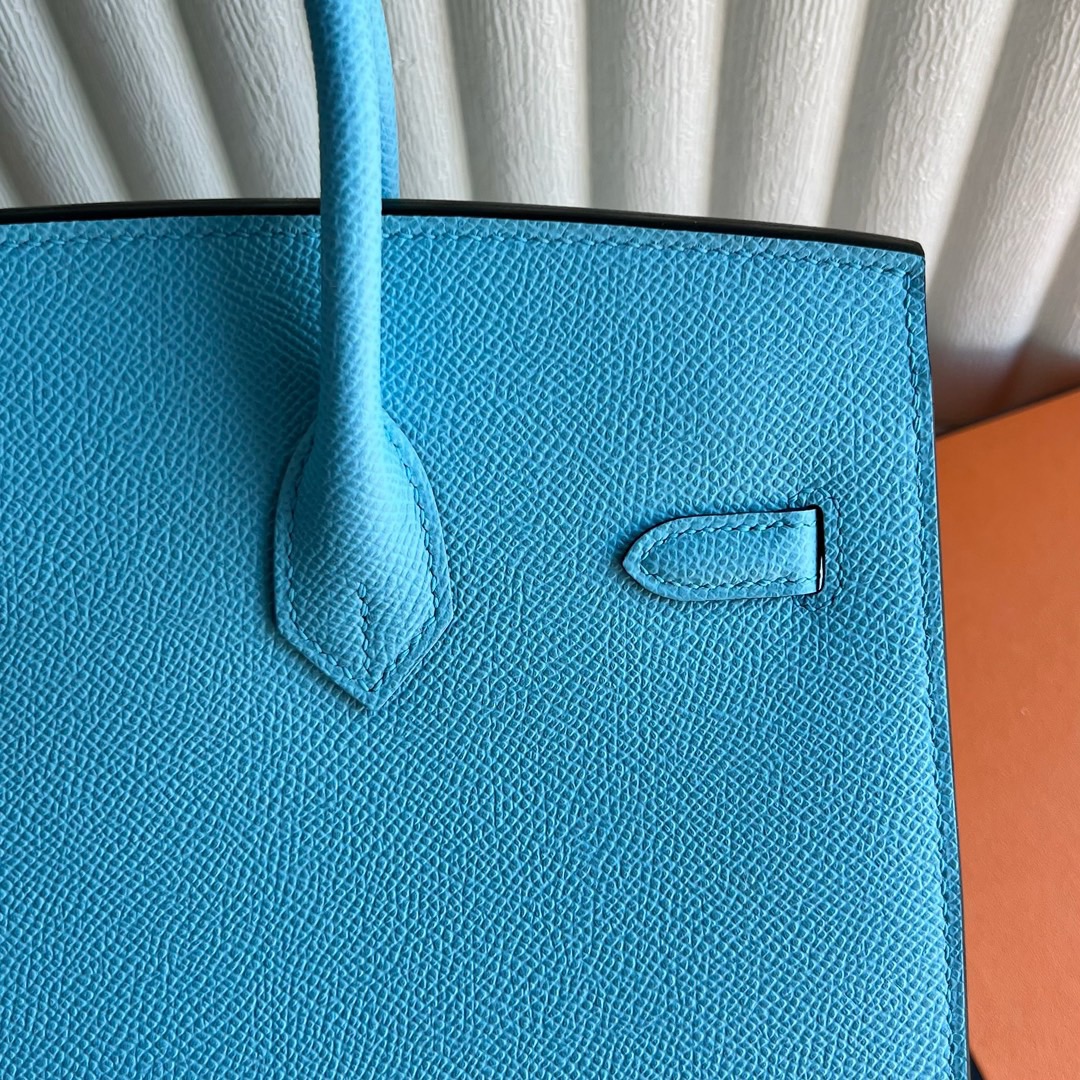 愛馬仕鉑金包尺寸是多少 Hermès Birkin 25 Sellier Epsom Céleste天藍色 糖果藍銀色五金