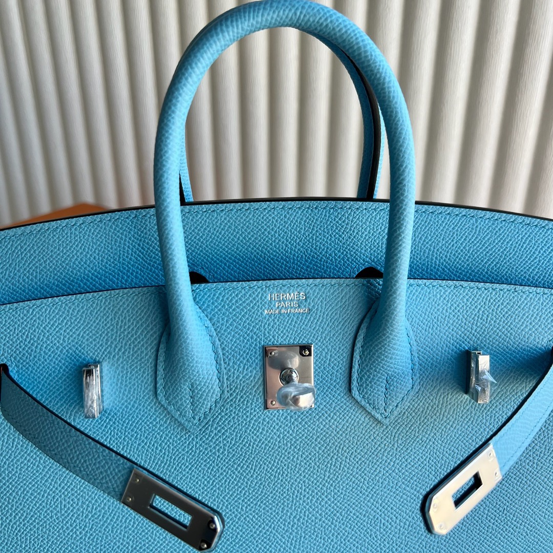 愛馬仕鉑金包尺寸是多少 Hermès Birkin 25 Sellier Epsom Céleste天藍色 糖果藍銀色五金