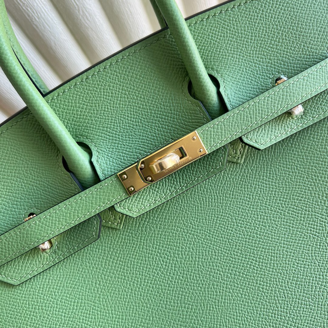 愛馬仕包包鉑金包25寸 Hermès Birkin 25 Sellier Epsom 3I Vert Criquet牛油果綠蚱蜢綠金色五金