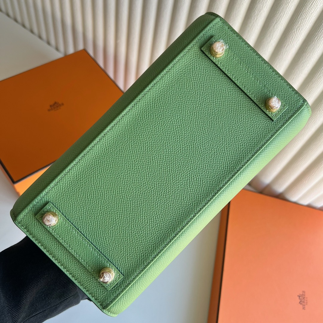 愛馬仕包包鉑金包25寸 Hermès Birkin 25 Sellier Epsom 3I Vert Criquet牛油果綠蚱蜢綠金色五金