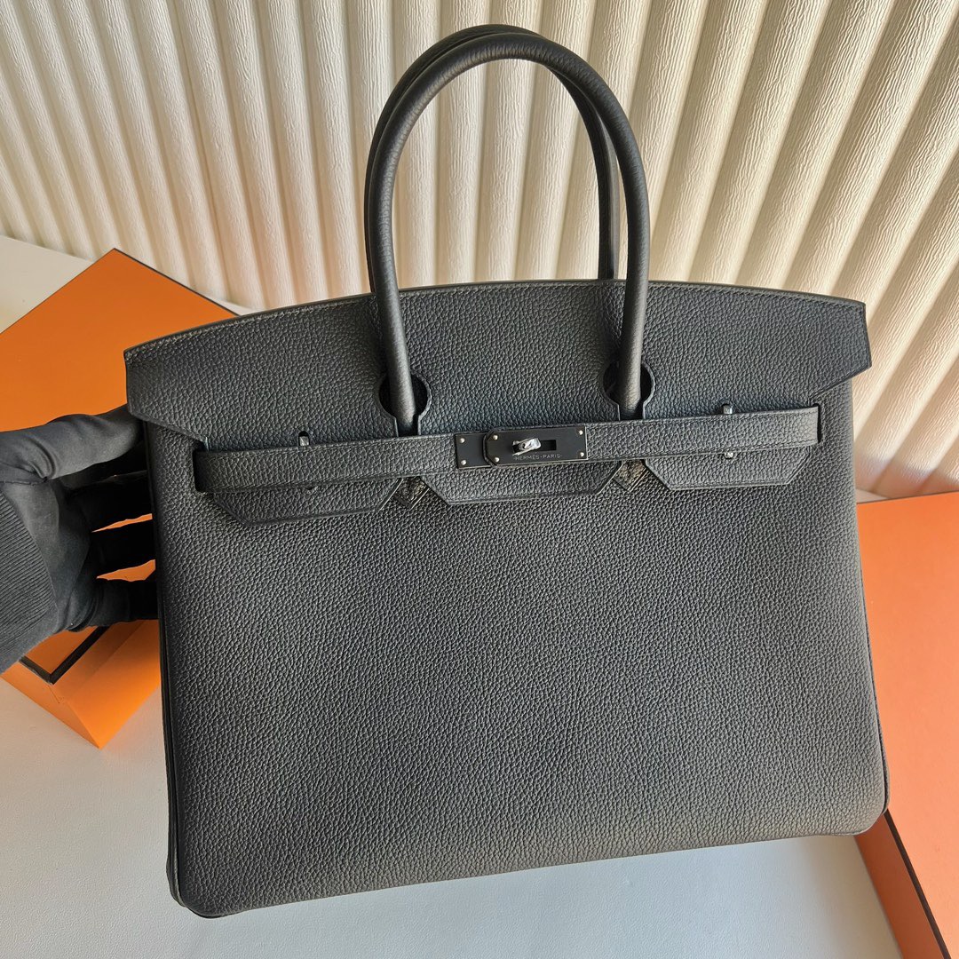 愛馬仕包包鉑金包配貨要配多少 Hermès Birkin 35 Togo So Black黑色 黑色五金