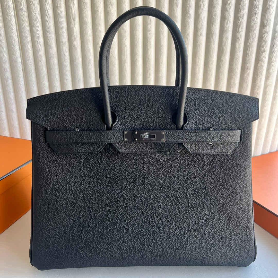 愛馬仕包包鉑金包配貨要配多少 Hermès Birkin 35 Togo So Black黑色 黑色五金