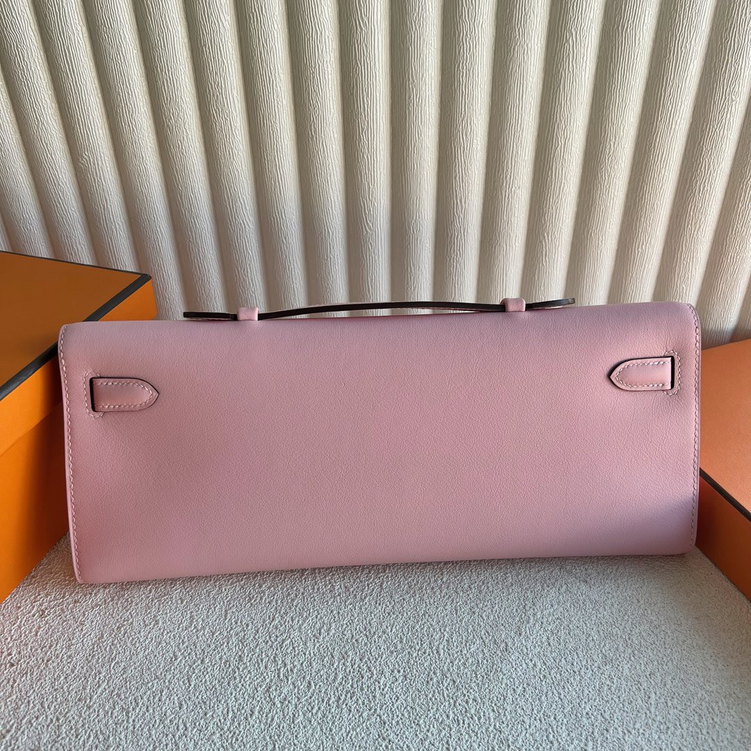 愛馬仕包包經典款Hermès Kelly Cut Swift Leather 顏色3Q Rose Sakura櫻花粉銀色五金
