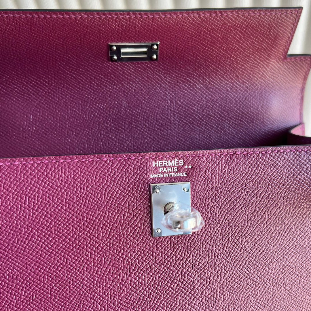 Hermès Special Order HSS Kelly 25 Touch Epsom/Shiny Nilo Crocodile N5 Cassis 黑加仑紫/5L ultraviolet 极度紫