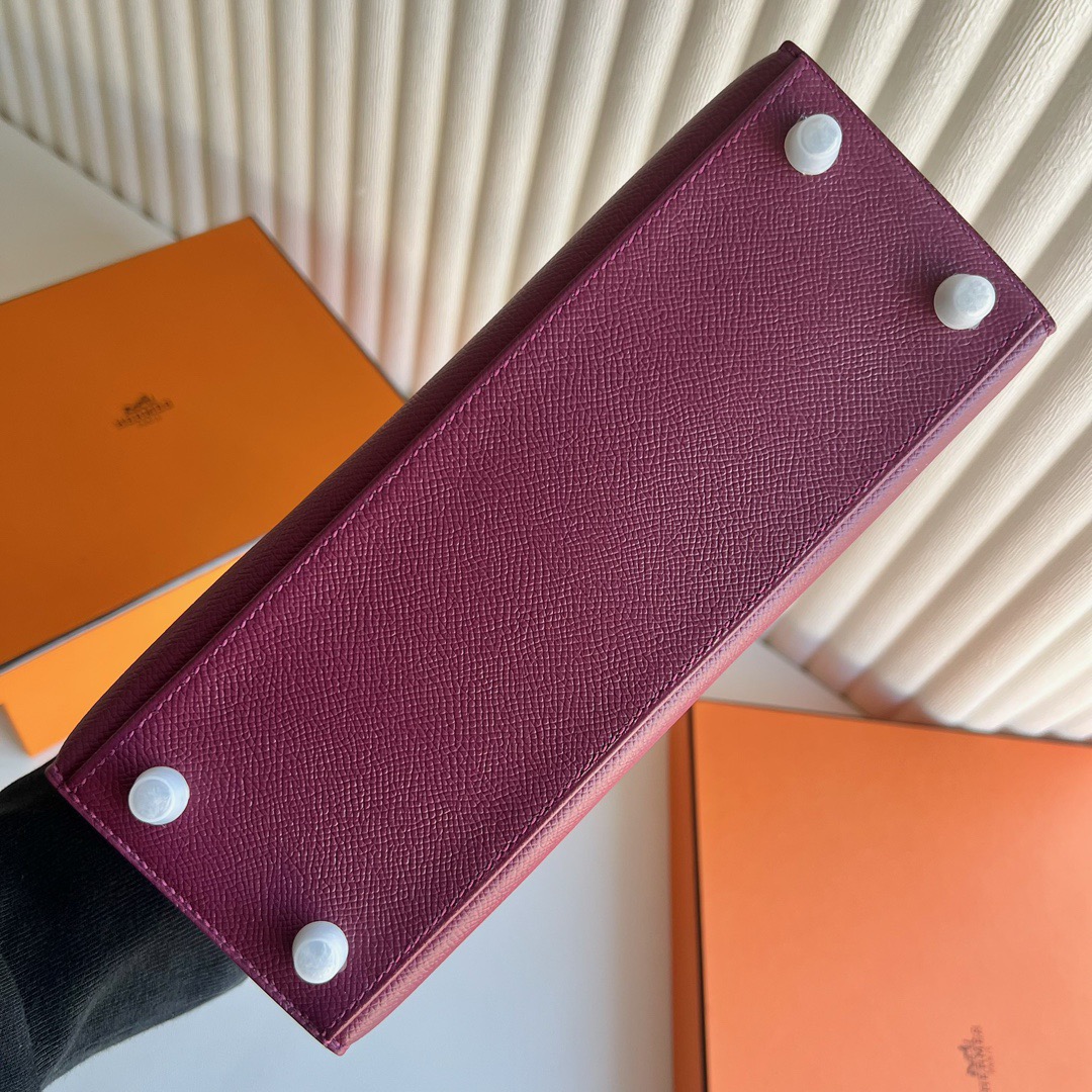 Hermès Special Order HSS Kelly 25 Touch Epsom/Shiny Nilo Crocodile N5 Cassis 黑加仑紫/5L ultraviolet 极度紫