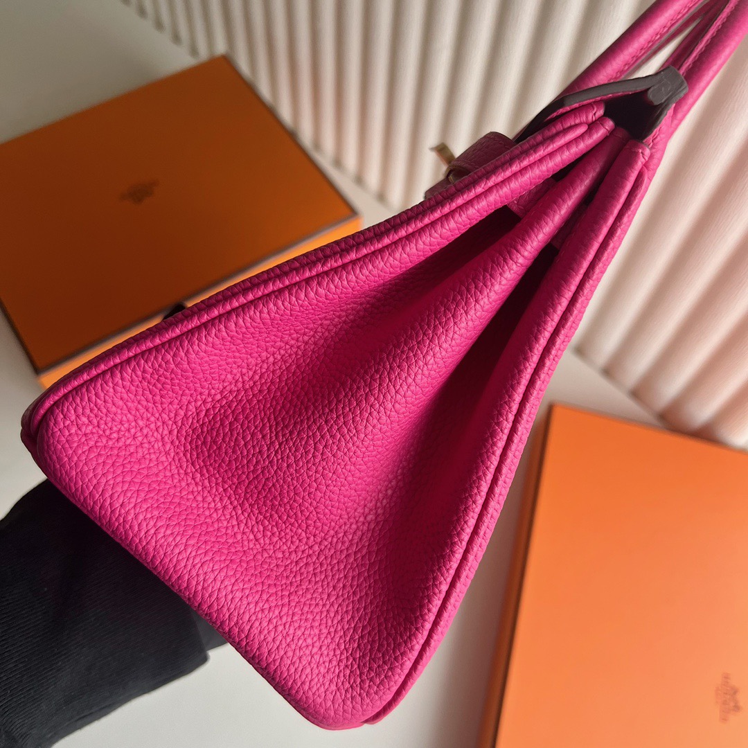 愛馬仕鉑金包大全 Hermes Birkin 25 Togo Color E5 Rose Tyrien桃紅色金色五金