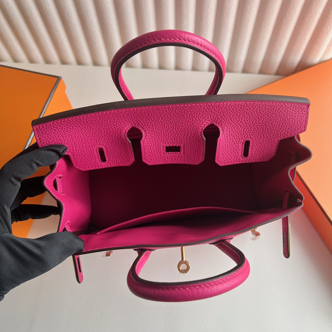 愛馬仕鉑金包大全 Hermes Birkin 25 Togo Color E5 Rose Tyrien桃紅色金色五金