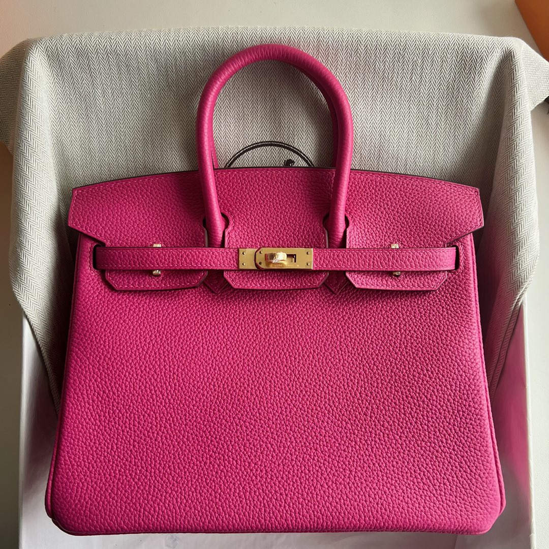 愛馬仕鉑金包大全 Hermes Birkin 25 Togo Color E5 Rose Tyrien桃紅色金色五金