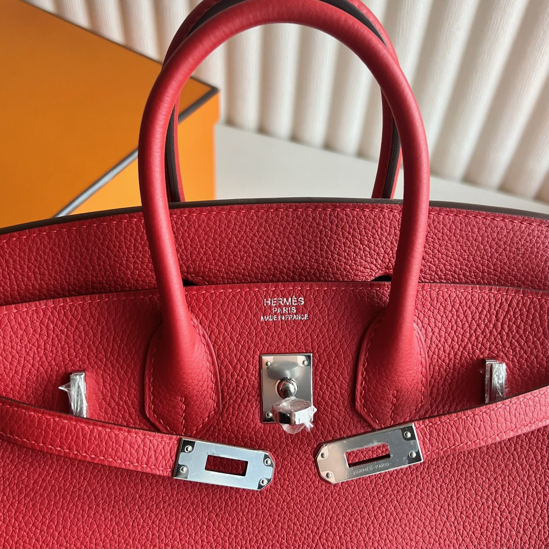 愛馬仕鉑金女包價格與圖片 Hermes Birkin 25 Togo S3 Rouge coeur 心紅色銀色五金