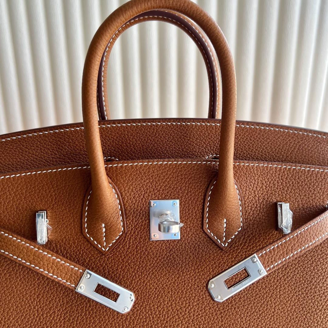 愛馬仕鉑金包專櫃價格Hermes Birkin 25 Barenia Faubourg 馬鞍皮福寶皮顆粒荔枝紋Fauve原始色銀色五金