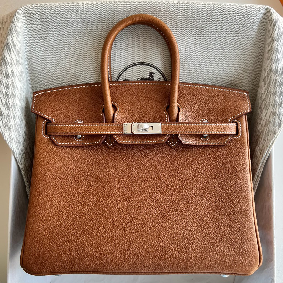 愛馬仕鉑金包專櫃價格Hermes Birkin 25 Barenia Faubourg 馬鞍皮福寶皮顆粒荔枝紋Fauve原始色銀色五金