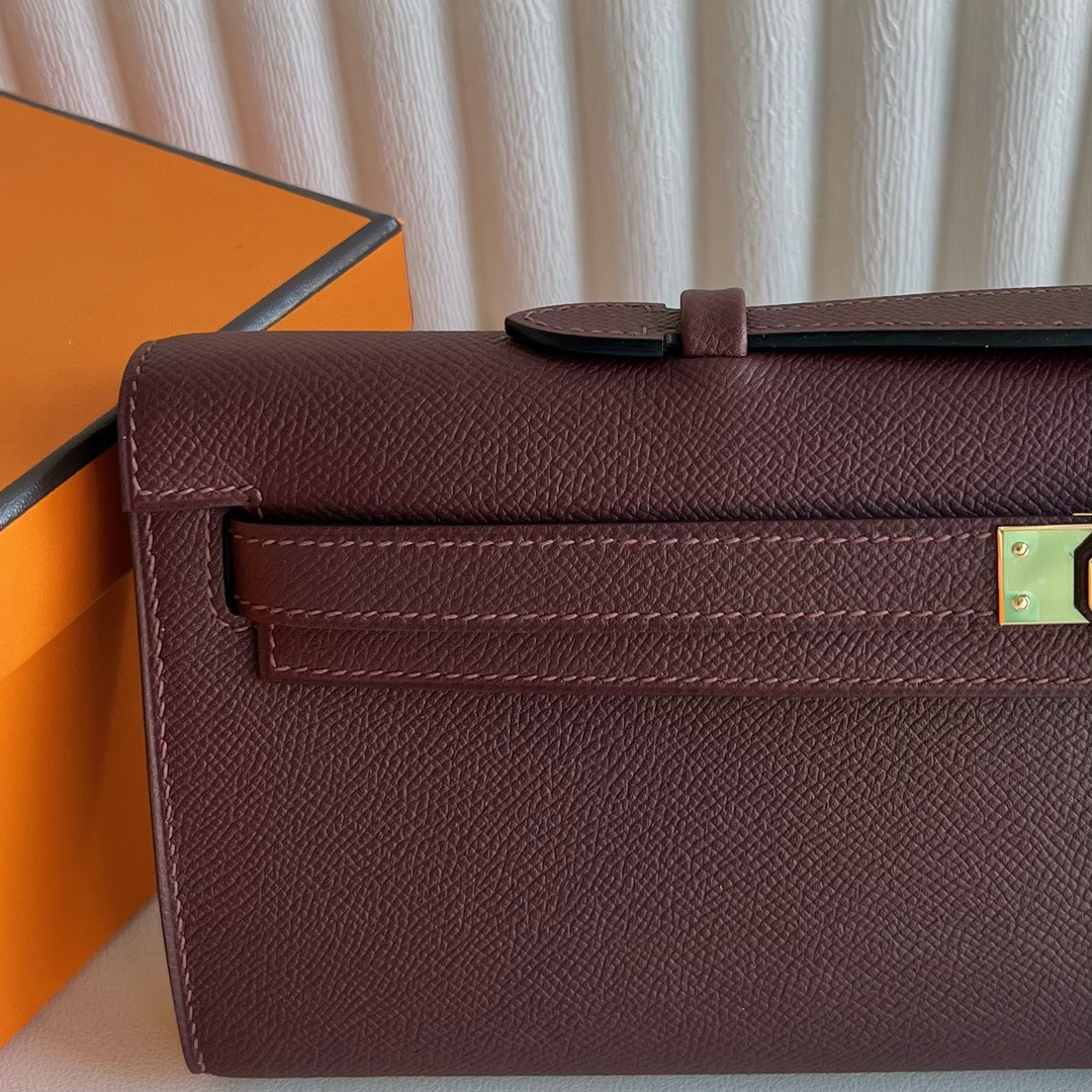 愛馬仕晚宴包包價格多少 Hermes Kelly Cut Epsom Bordeaux波爾多酒紅 金色五金