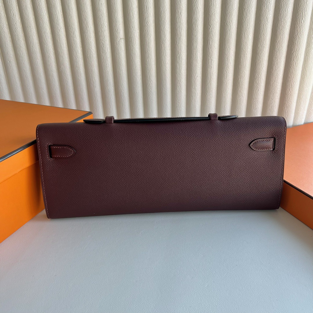 愛馬仕晚宴包包價格多少 Hermes Kelly Cut Epsom Bordeaux波爾多酒紅 金色五金